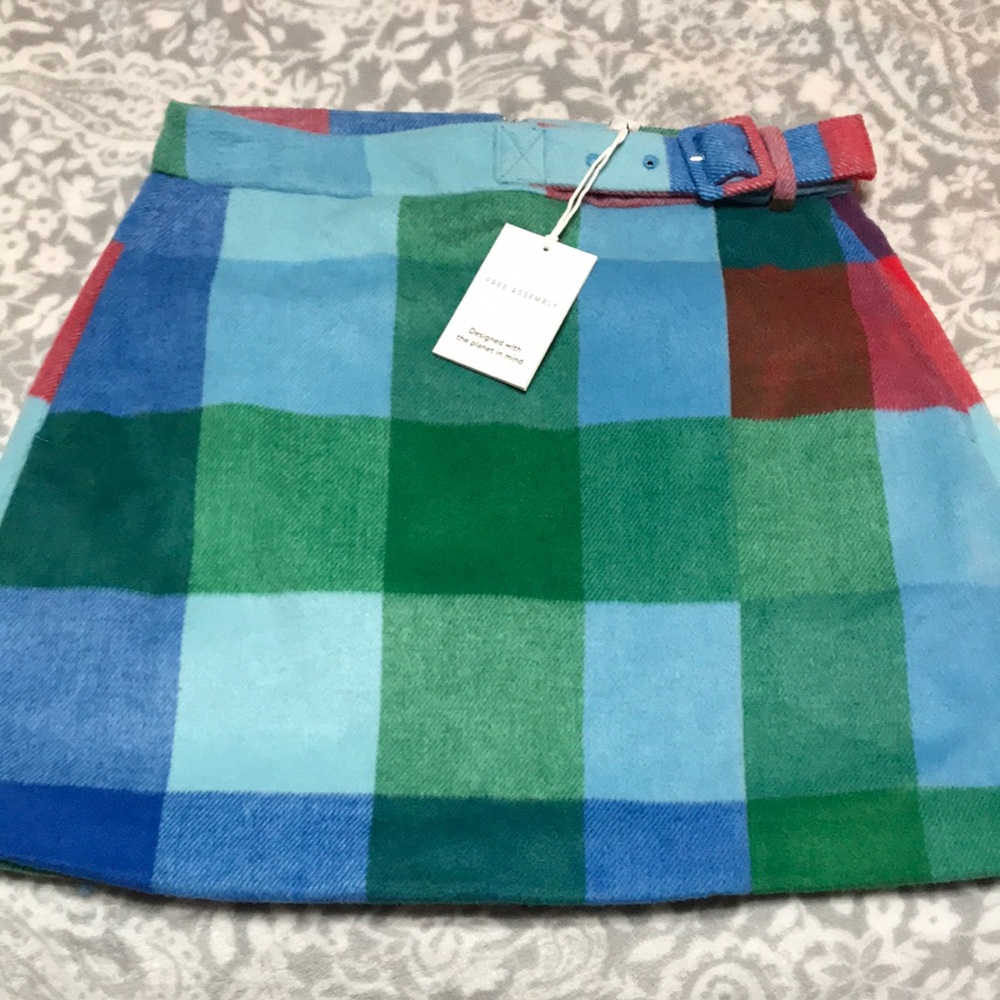 Free Assembly Colorful Plaid Women's Skirt
